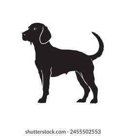 Flat illustration of dog silhouette