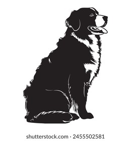 Flat illustration of dog silhouette