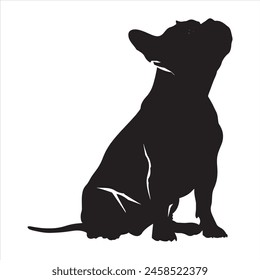 Flat illustration of dog silhouette