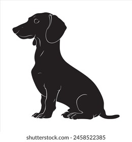 Flat illustration of dog silhouette