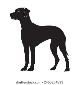 Flat illustration of dog silhouette