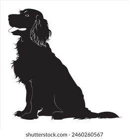 Flat illustration of dog silhouette