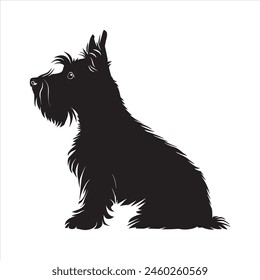 Flat illustration of dog silhouette