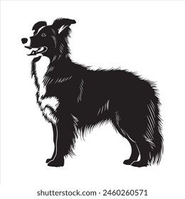 Flat illustration of dog silhouette