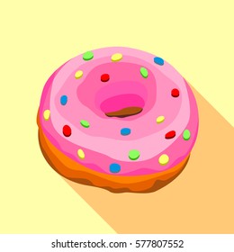 Flat illustration of donut vector icon for web