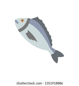 Flat illustration of a dorado for food market and restaurant.