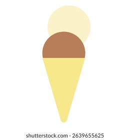 Flat illustration of double scoop ice cream