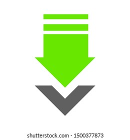 flat illustration of download vector icon, arrow sign symbol