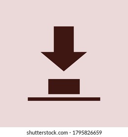 flat illustration of download vector icon, arrow sign symbol.