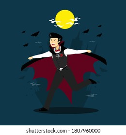 Flat illustration of a dracula character vector