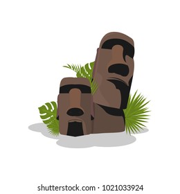 Flat Illustration Of Easter Island In Vector Format