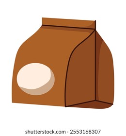 Ilustración plana de conjunto de embalaje ecológico aislado sobre fondo blanco. Bolsa de papel, caja de cartón, bolsa de compras, bolsa de alimentos, contenedores biodegradables sostenibles para la entrega y el embalaje.