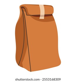 Ilustración plana de conjunto de embalaje ecológico aislado sobre fondo blanco. Bolsa de papel, caja de cartón, bolsa de compras, bolsa de alimentos, contenedores biodegradables sostenibles para la entrega y el embalaje.