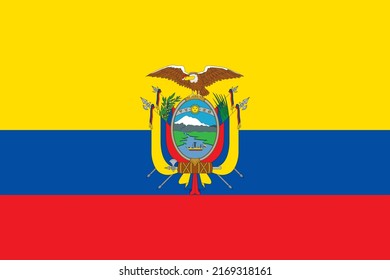 Flat Illustration of Ecuador flag