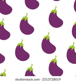 flat illustration Eggplant background. seamless pattern Eggplant. Eggplant flat illustration background. Eggplant pattern Background. 