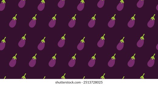 flache Abbildung Auberginen-Hintergrund. nahtloses Muster Aubergine. Aubergine, flache Abbildung, Hintergrund. Auberginenmuster Hintergrund. 