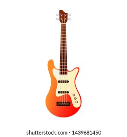 Flat illustration electric guitar. Acoustic guitar or ukulele. Isolated on white background. Vector illustration. 