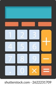 Ilustración plana de una calculadora Electrónica