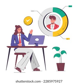 A flat illustration of employee performance 