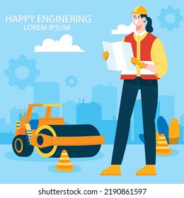 Flat illustration for engineers day celebration