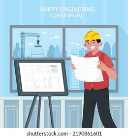 Flat illustration for engineers day celebration