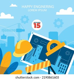 Flat illustration for engineers day celebration