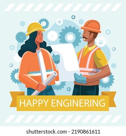 Flat illustration for engineers day celebration