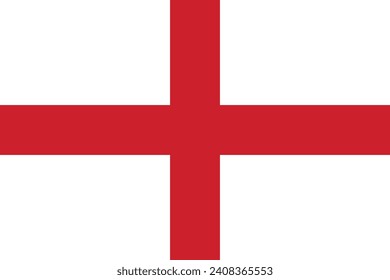 Ilustración plana de la bandera de Inglaterra. Diseño de la bandera inglesa.