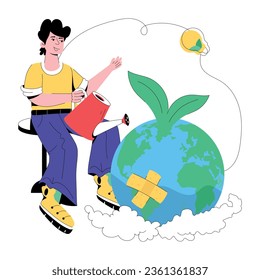 Flat illustration of environment day 