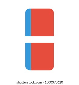 flat illustration of eraser vector icon. rubber sign symbol