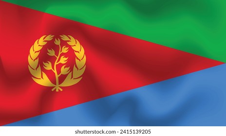 Flat Illustration of Eritrea national flag. Eritrea flag design. Eritrea Wave flag.
