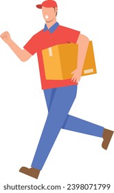 Flat Illustration of Faceless Courier Character. Vector Design