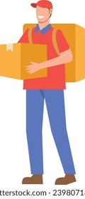 Flat Illustration of Faceless Courier Character. Vector Design