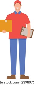 Flat Illustration of Faceless Courier Character. Vector Design