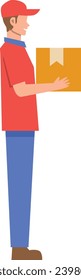 Flat Illustration of Faceless Courier Character. Vector Design
