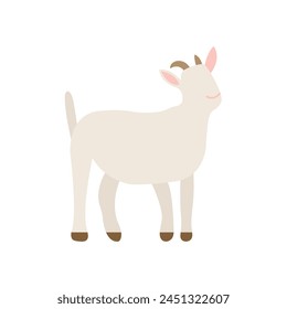 Flat Illustration Of Faceless Goat