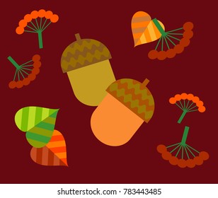 Flat illustration. Fairy-tale forest in the summer.