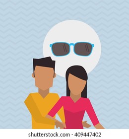 Flat illustration of family design
