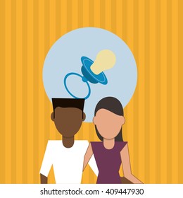 Flat illustration of family design