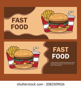 flat illustration of Fast food, Banner, marketing and used for print, app, web, advertising, etc