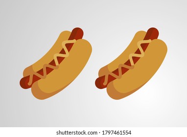 Flat Illustration of Fast Food Hot Dog, Food themed design or World Food Day