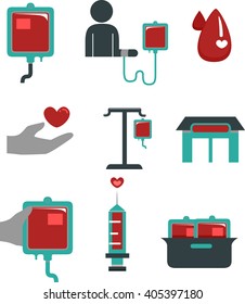 Flat Illustration Featuring Blood Donation Elements