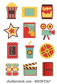 Flat Illustration Featuring Movie Elements