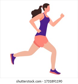 A flat illustration of a female runner
