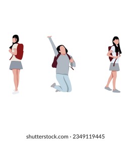 flat illustration of a female student
