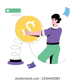 A flat illustration of finance manager  