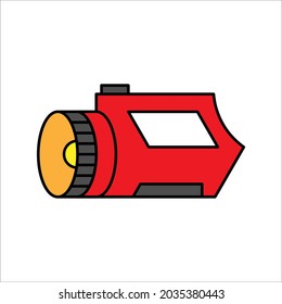 Flat illustration of flashlight or torch vector design on white background. color editable eps 10