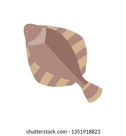 Flat illustration of a flounder for food market and restaurant.