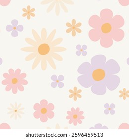 Flat illustration flower pattern . spring background.