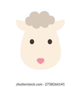 Flat illustration fluffy sheep